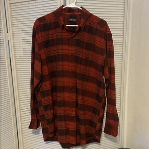 Orvis Men's Red and Black Checkered Shirt